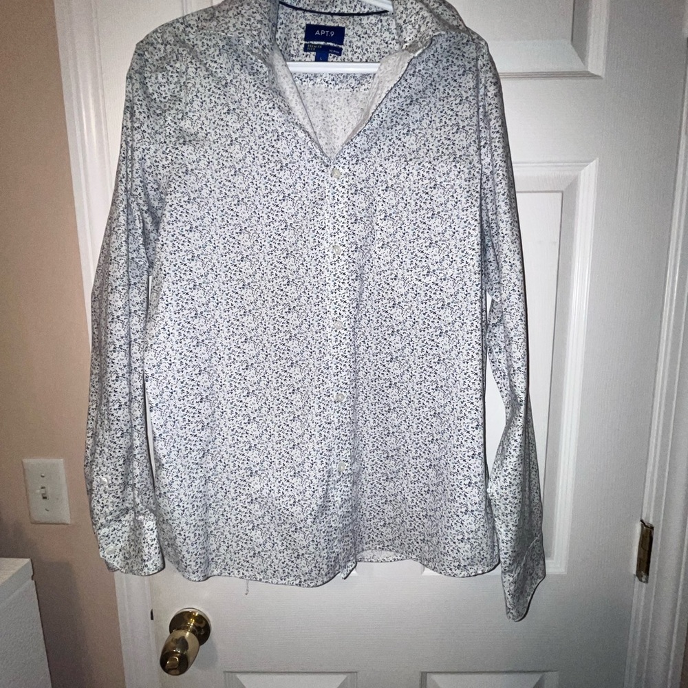 Apt. 9 Men's White Floral Shirt